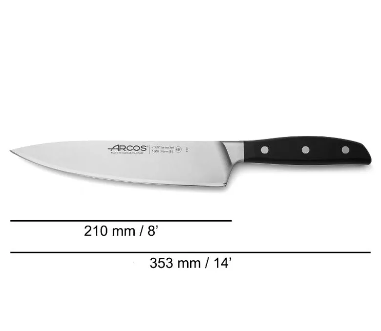 Arcos Manhattan taottu kokkiveitsi 21cm