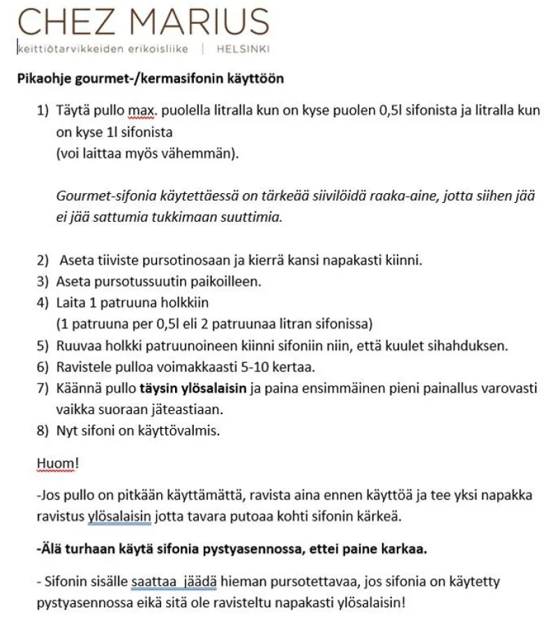 Isi gourmetsifoni 0,5L