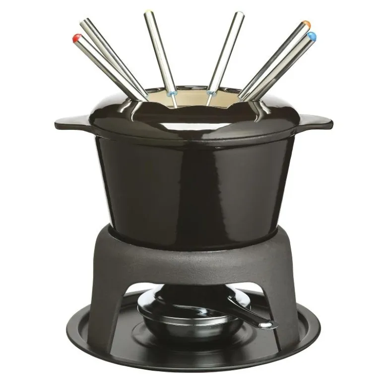 Kitchen Craft fonduepata musta + tarvikkeet