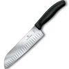 Victorinox ovaalihiottu santoku kokkiveitsi 17cm, fibrox