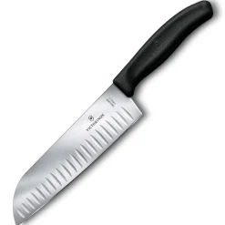 Victorinox ovaalihiottu santoku kokkiveitsi 17cm, fibrox